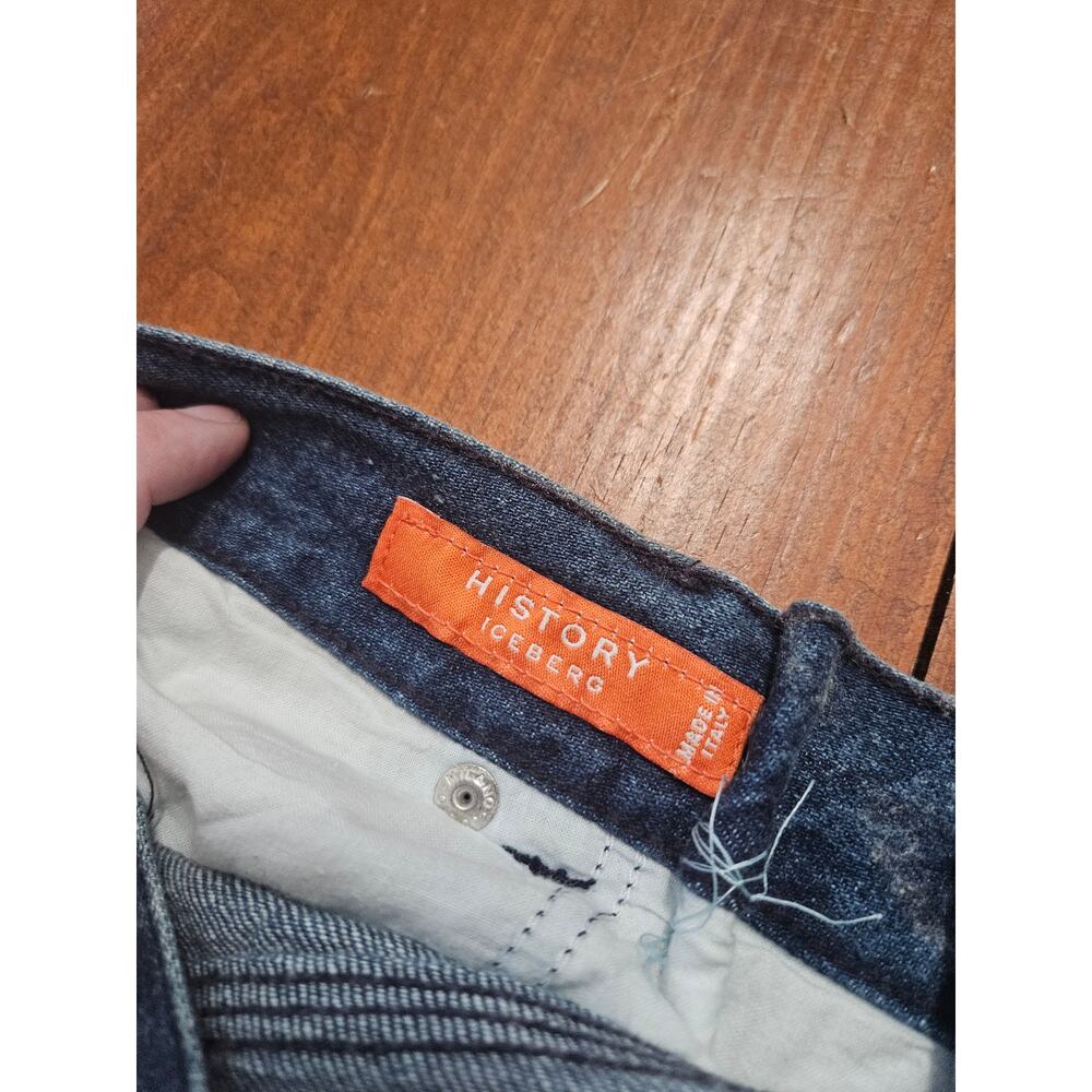 History Iceberg IT 42 US 37 Ombre Dip Dye Wide Leg Jeans Mens Made In Italy - Picture 10 of 14